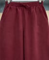 Beli Lastikli Bağcık Detaylı Cepli Bol Paça Tensel Pantolon -Bordo-Pantolon-307-2382-R04