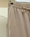 Beli Lastikli Bağcıklı Bol Paça Salaş Pantolon  -Vizon-Pantolon-338-20646-R23