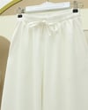 Beli Lastikli Bağcıklı Bol Paça Salaş Pantolon  -Ekru-Pantolon-338-20646-R07