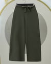 Beli Lastikli Bağlamalı  Bol Paça Pantolon  -Haki-Pantolon-326-9094-R05
