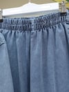 Takım-Beli Lastikli Boydan Düğmeli Ceket Pantolon Kot Takım -Buz Mavi-197-4079-R37