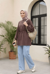 Beli Lastikli Cepli Bol Paça Kot Pantolon       -Bebe Mavi-Pantolon-136-0840-R32
