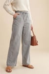 Beli Lastikli Cepli Bol Paça Kot Pantolon         -Gri-Pantolon-136-0840-R11