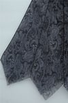 Beli Lastikli Desenli Astarlı Şifon Etek  -Gri-Etek-349-8043-R11