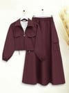 Beli Lastikli Etekli Bonding Takım  -Bordo-Takım-186-4459-R04