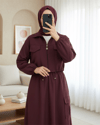 Takım-Beli Lastikli Etekli Bonding Takım  -Bordo-186-4459-R04