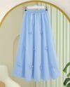 Beli Lastikli Fiyonk Detaylı Poplin Etek -Bebe Mavi-Etek-421-10064-R32
