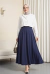 Beli Lastikli İthal Likralı Krep Kloş Etek -Laci-Etek-400-10057-R03