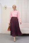 Beli Lastikli Kraş Etek   -Bordo-Etek-346-5004-R04