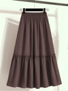 Beli Lastikli Poplin Etek -Kahve-Etek-346-3064-R15