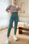 جينز عالي الخصر بخصر مطاطي - نعناعي-Kot Pantolon-318-4813-R24