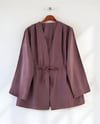 Beli Tünel Bağcıklı Modal Kimono  -Vişne-Kimono&Kaftan-223-3060-R44