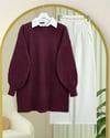 Bisiklet Yaka Baklava Desen Triko Kazak           -Bordo-Kazak-109-0023-R04