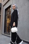 Bisiklet Yaka Oversize Cepli Pantolonlu Penye Takım -Siyah