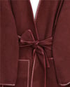 Biye Detaylı Çift Cepli Kuşaklı Kaşe Kimono -Bordo-Kimono & Kaftan-253-13095-R04