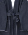 Biye Detaylı Çift Cepli Kuşaklı Kaşe Kimono -Laci-Kimono & Kaftan-253-13095-R03