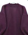 Boğazlı Üç İplik Polar    -Mürdüm-Sweatshirt-104-2915-R09