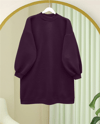 Boğazlı Üç İplik Polar    -Mürdüm-Sweatshirt-104-2915-R09