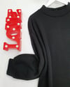 Boğazlı Üç İplik Polar -Siyah-Sweatshirt-104-2915-R01