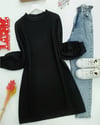 Boğazlı Üç İplik Polar -Siyah-Sweatshirt-104-2915-R01