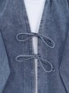 Bol Paça Pantolonlu Önü Bağlamalı Kot Kimono Takım -Buz Mavi-Takım-414-5520-R37