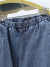 Bol Paça Pantolonlu Önü Bağlamalı Kot Kimono Takım -Buz Mavi-Takım-414-5520-R37