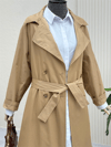 Bolero Detaylı Kemerli Araboy Trençkot -Vizon-Trençkot-346-3019-R23