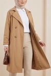 Bolero Detaylı Kemerli Araboy Trençkot -Vizon-Trençkot-346-3019-R23