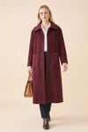 Boydan Düğmeli Cepli Kaban  -Bordo-Kaban-111-50686-R04