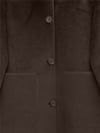 Boydan Düğmeli Cepli Kaban   -Kahve-Mont-111-50686-R15