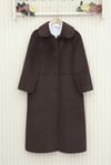 Boydan Düğmeli Cepli Kaban   -Kahve-Mont-111-50686-R15