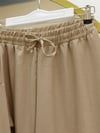 Boydan Düğmeli Pantolon Gömlek Keten Takım -Vizon-Takım-138-6622-R23