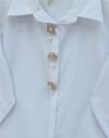 Broş Detaylı Gizli Düğmeli Poplin Gömlek -Beyaz-Gömlek-398-11001-R02