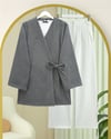 Çapraz Bağlamalı Kaşe Kimono -Füme-Kimono & Kaftan-346-3081-R18