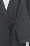 Çapraz Bağlamalı Selanik Kimono Takım -Antrasit-Takım-253-13107-R64