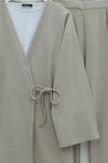 Çapraz Bağlamalı Selanik Kimono Takım -Bej-Takım-253-13107-R56