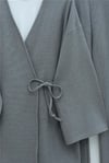 Çapraz Bağlamalı Selanik Kimono Takım -Gri-Takım-253-13107-R11