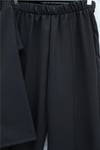 Çapraz Bağlamalı Tokalı  Yırtmaçlı Pantolonlu İkili Dabıl Takım -Siyah-Takım-349-8085-R01