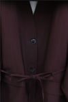 Cep Detaylı V Yaka Bağcıklı Fularlı Paraşüt Takım  -K. Bordo-Takım-223-3097-R52