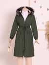 Cepleri Kuşgözlü Çıkma Kapşonlu Bondit Kaban -Haki