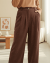 Cepli Bol Paça Pul Detaylı Kadife Pantolon  -Kiremit-Pantolon-346-3082-R30