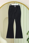 Cepli İspanyol Paça Fermuarlı Kot Pantolon  -Siyah-Pantolon-417-13852-R01