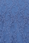 Çiçek Desenli Güpür Dantelli Kolu Volanlı Kemerli Astarlı Elbise -İndigo-Elbise-386-6294-R21