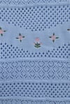 Çiçek Nakışlı Ajurlu Desenli Triko Kazak -Bebe Mavi-Kazak-109-1229-R32
