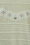 Çiçek Nakışlı Ajurlu Desenli Triko Kazak -Krem-Kazak-109-1229-R28