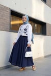 Çiçek Nakışlı Astarlı Desenli Yelek -Beyaz