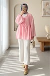 Çift Bağlamalı İçi Astarlı Modal Kimono -Pembe-KİMONO&KAFTAN-307-2389-R20