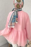 Çift Bağlamalı İçi Astarlı Modal Kimono -Pembe-KİMONO&KAFTAN-307-2389-R20