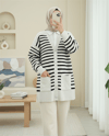 Çift Cepli Çizgili Triko Hırka  -Taş-Hırka-357-6195-R43