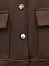 Çift Cepli Metal Düğmeli Etekli Takım -Kahve-Takım-349-6043-R15